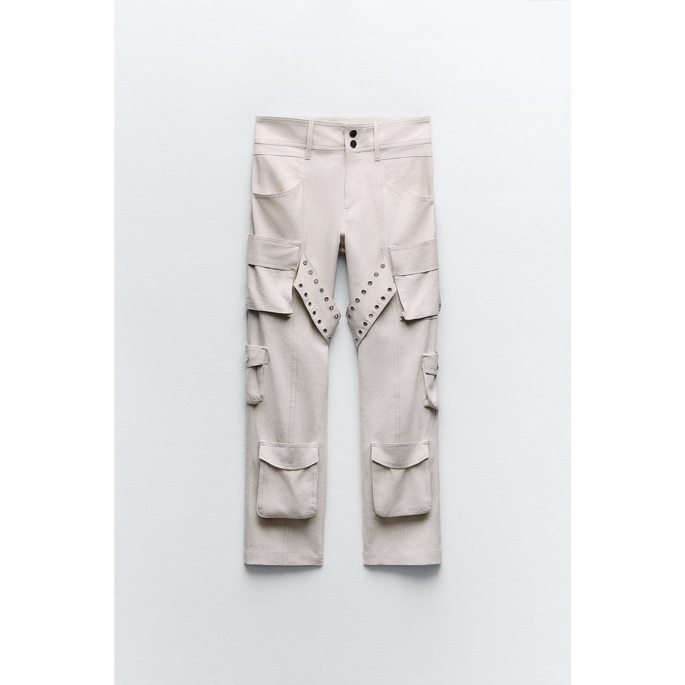 ZARA LINEN BLEND CARGO PANTS LIMITED EDITION. Small NWT $109